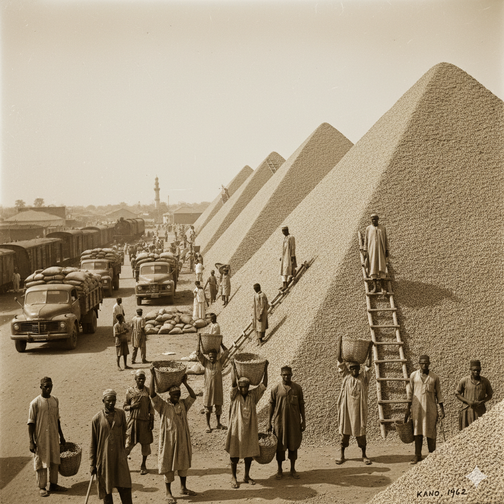 Groundnut pyramids in Kano, 1962